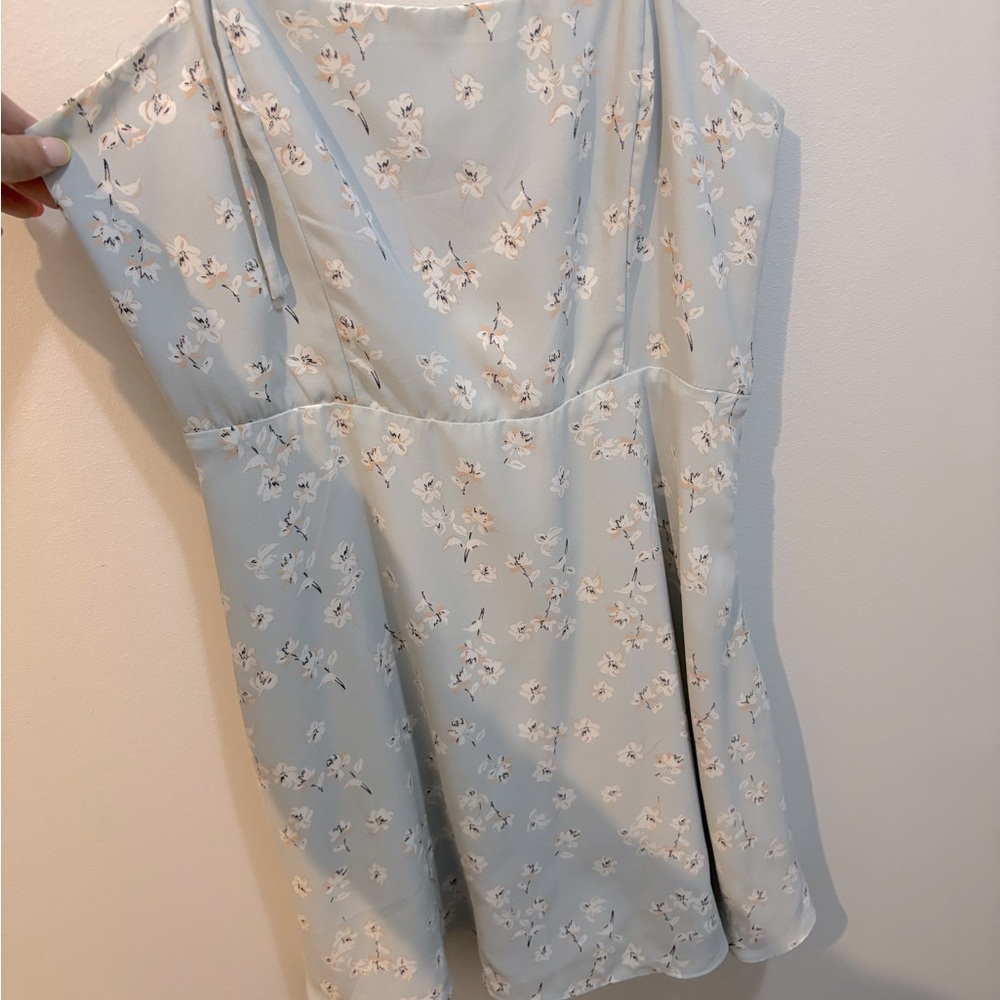 Beautiful blue floral summer dress, perfect for any occasion